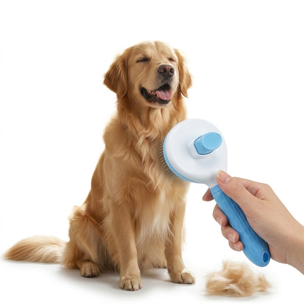 Escova Removedora de Pelos para Cachorro com Limpeza em Um Clique