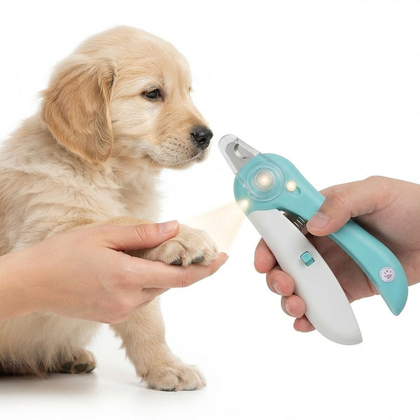 Cortador de Unhas para Cachorro com Luz LED e Lima Embutida
