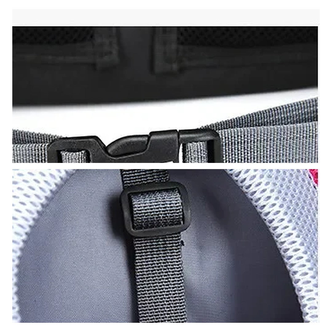 Fivela de cintura e gancho de segurança interno da mochila
