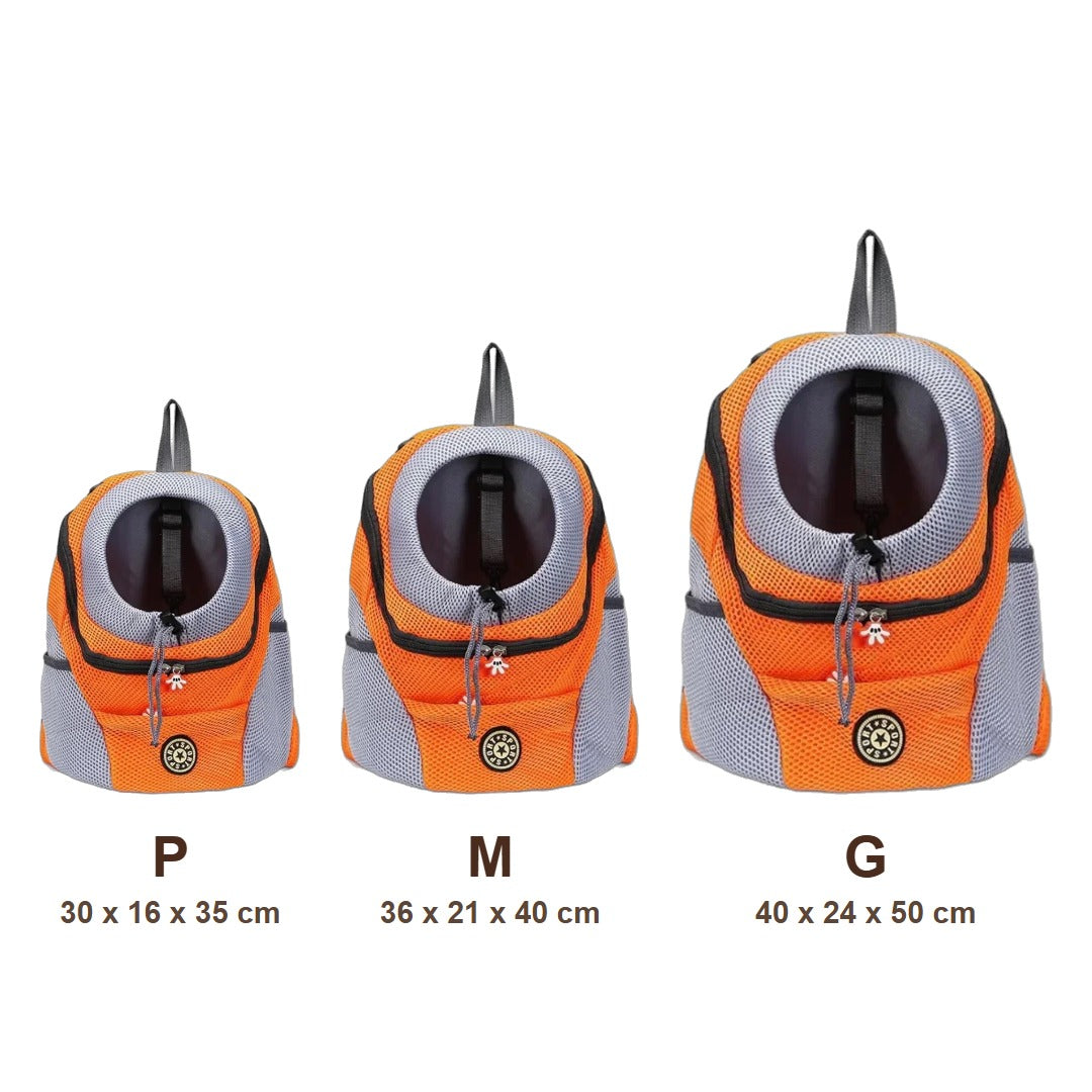 Medidas da mochila nos tamanhos P, M e G