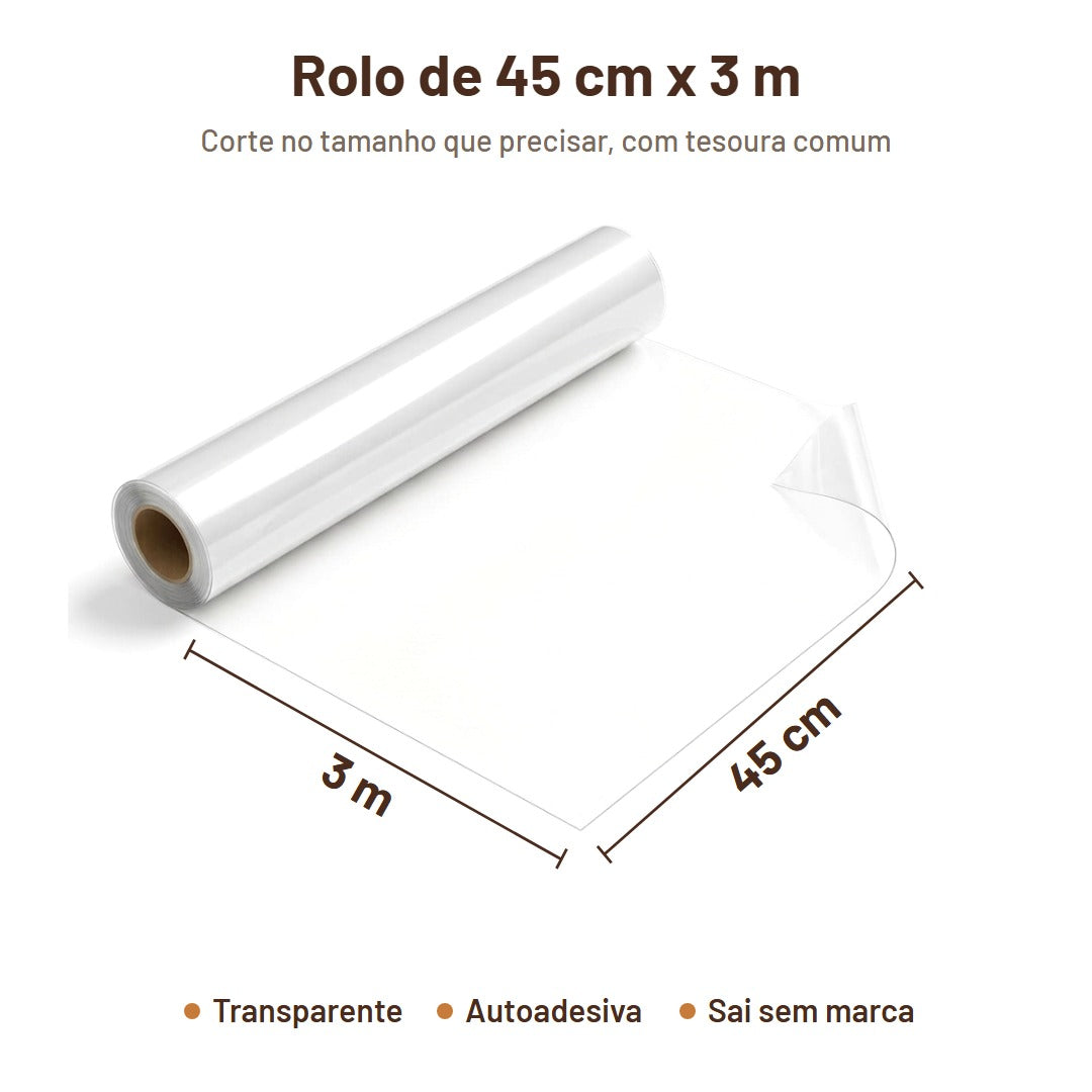 Medidas do rolo: 45 cm x 3 m
